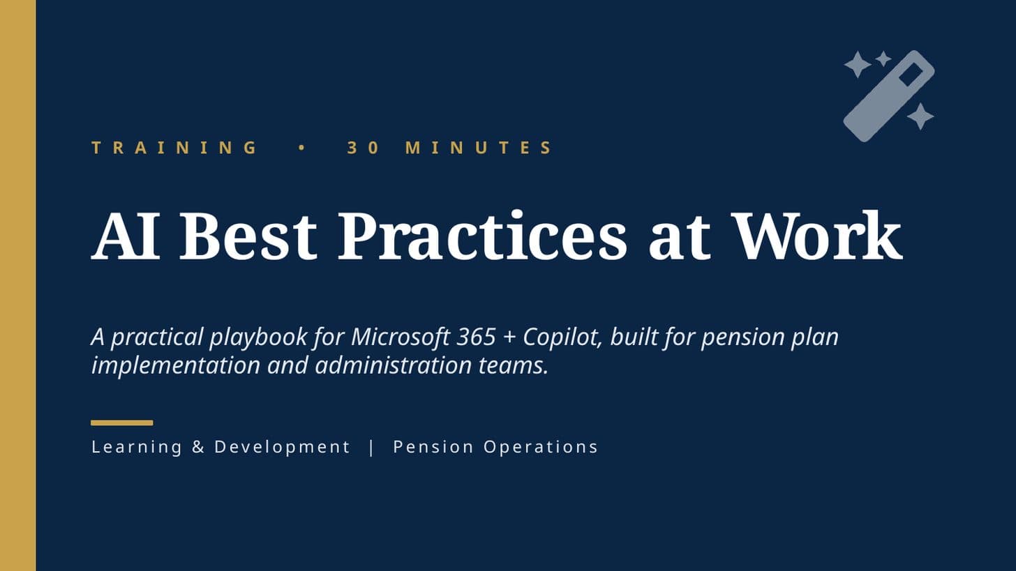 AI Best Practices at Work — slide 1 of 13