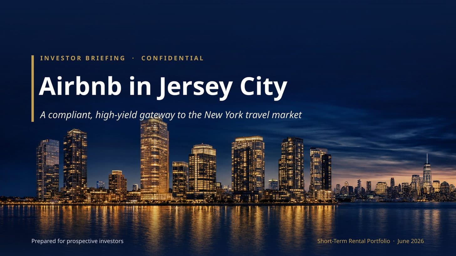Airbnb, Jersey City — an investor pitch — slide 1 of 3